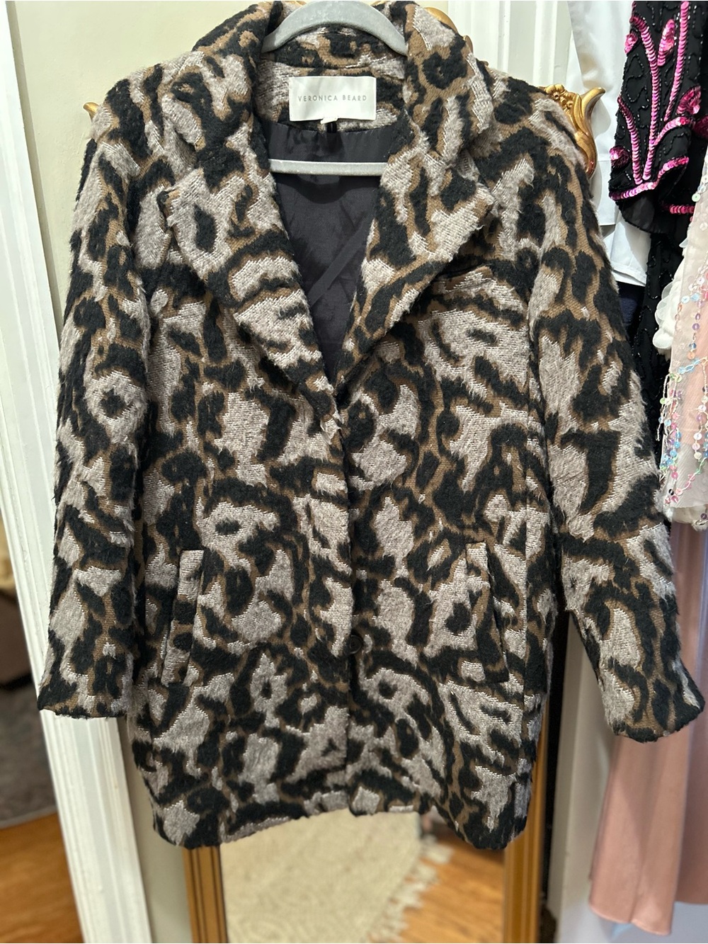 Veronica Beard Camille Jacquard Leopard-Print Black & Brown